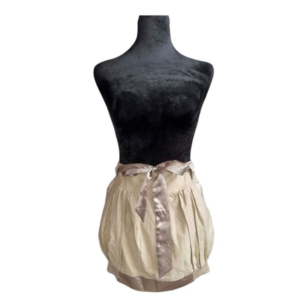 Y2k HAZEL BOUTIQUE BUBBLED MINI SKIRT IN TAN SIZE Medium‎